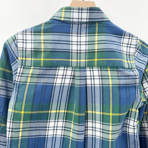 NWT DIXXON Women's Flannel Shirt The Griswold in Blue Yellow Green Plaid Size S - Picture 5 of 13